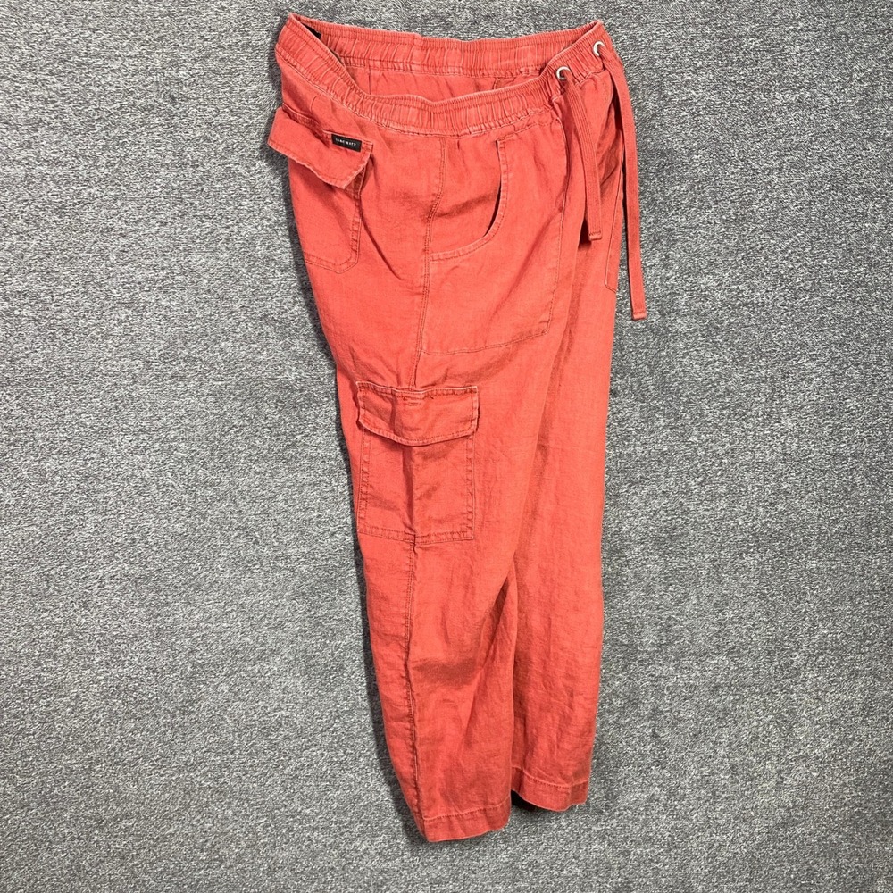Sanctuary Linen Cargo Pants Womens Medium Coral 100% Elastic Drawstring Waist - Picture 8 of 13